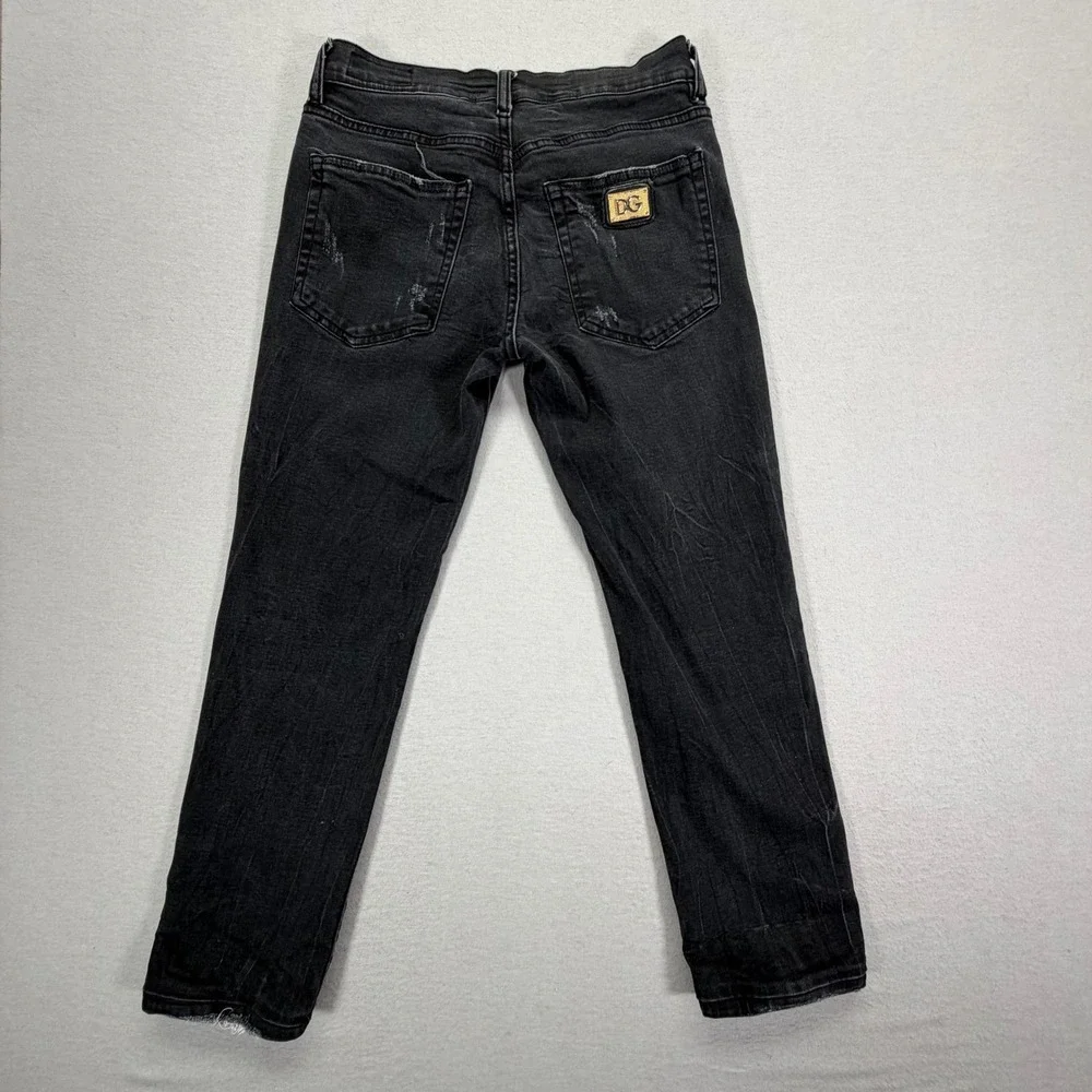 Dolce & Gabbana Jeans Women Size 31 Black Good Distressed Slim Stretch - Picture 10 of 11